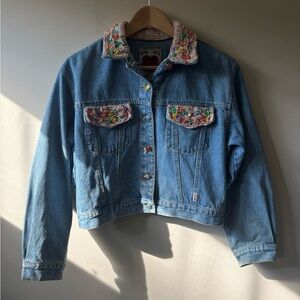 JouJou Vintage Beaded Denim Jacket and Mini Skirt Set